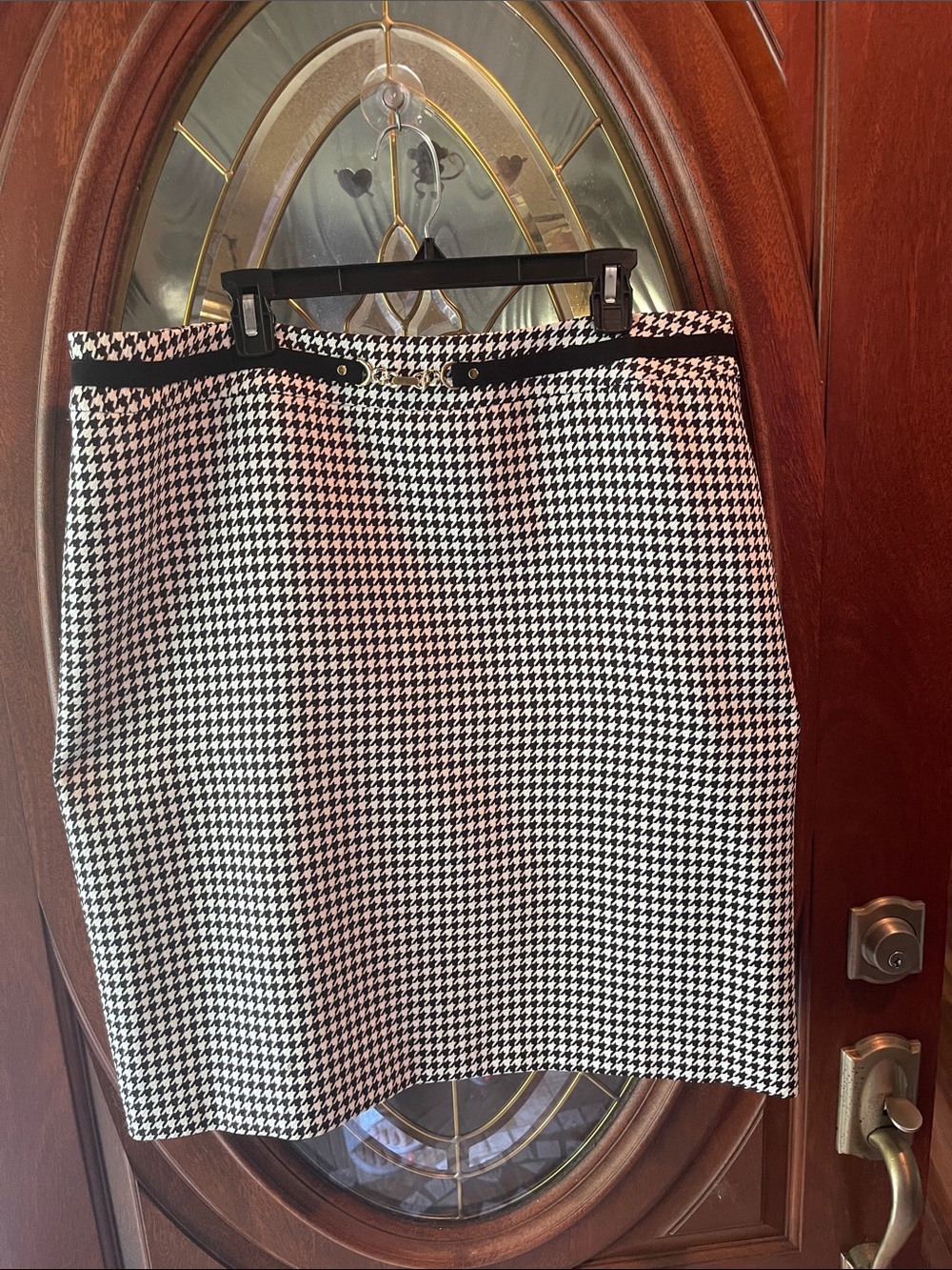 Preston and York Women's Houndstooth Pencil Skirt  Black & White with horse bit